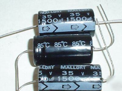 New 50 pcs. 35V 1500UF mallory axial capacitors 