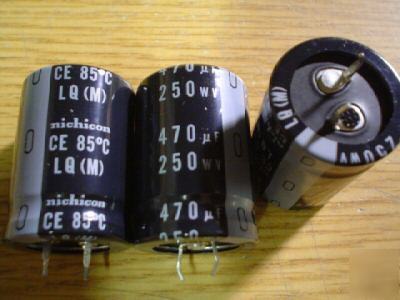 New 250 nichicon 250V 470UF mini snap in capacitors 