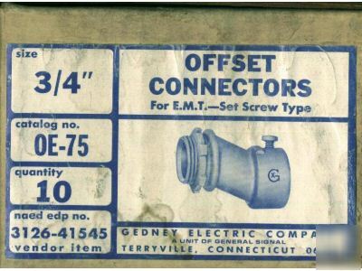 Gedney offset e.m.t. conduit connectors 3/4 inch (9) 