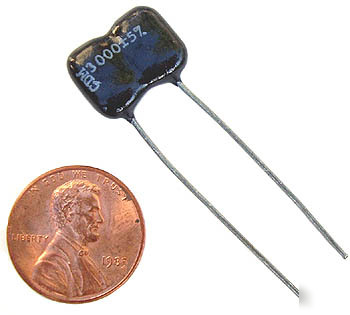 Radial silver dipped mica capacitors ~ 3000PF 500V 5% 5