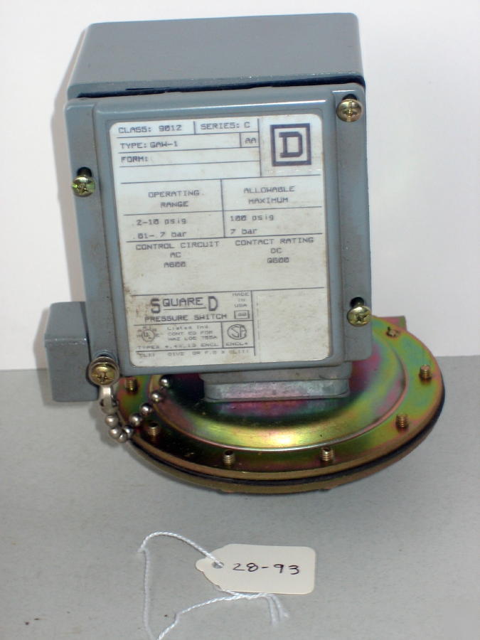Square d single stage pressure switch 10 amps