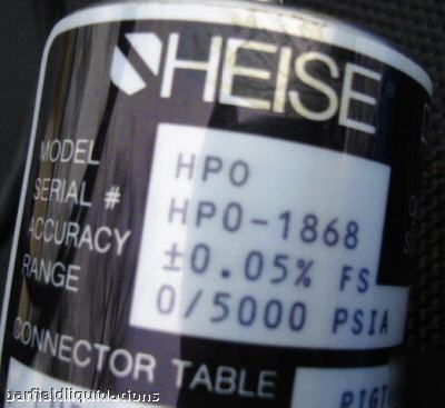 Heise model hpo output pressure transducer 0/5000 psia