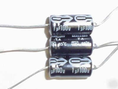New 300 pcs 100V 1UF mallory jamicon axial capacitors 