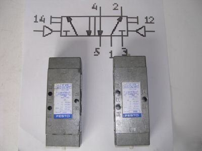 (2) used festo pneumatic pilot valve 5/2 way, 10878