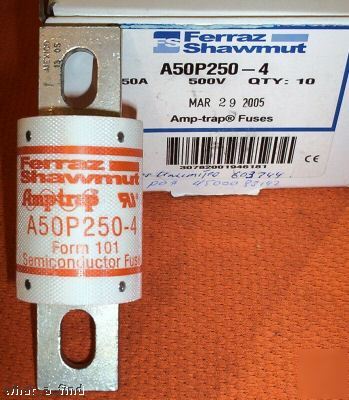 Shawmut A25X250 Semiconductor Fuse - 250A, 250V, Type A, Brand New Open Box