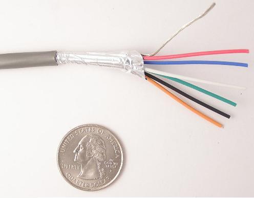 Cable 22 awg 6 conductor pvc jacket & shielded 500 ft.