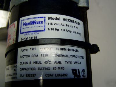 Movatec linear drive lift w/ von weise motor sy-02A00