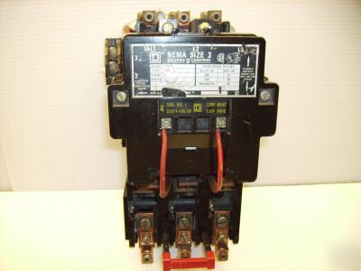 Square d motor starter 8536-SEO1 size-3 8536SEO1 120 vt