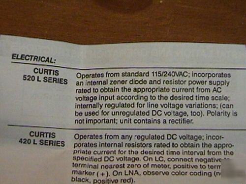 Lot of 20 curtis elapsed time indicators 520LNA 115/240
