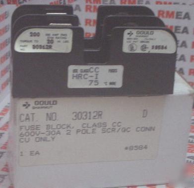 Gould shawmut fuse holder block 3031R 600V 30A 2 pole
