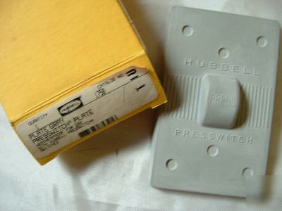 New hubbell gray weatherproof presswitch HBL1750 