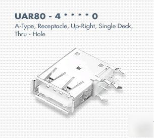 100 - usb connectors - a-type, receptacle, up-right,
