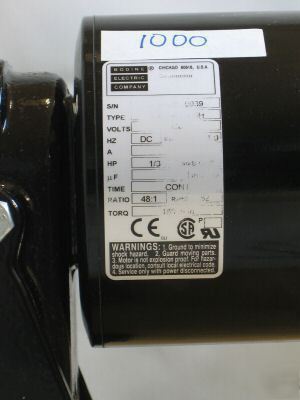 Bodine right-angle gearmotor dc 42A7BEPM-5H 4199
