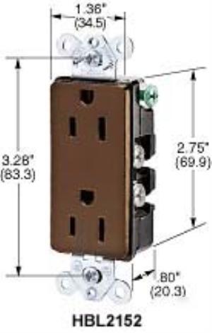 Hubbell HBL2152I styleline series duplex recepticle
