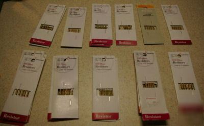 Mixed lot of radioshack 2.2K-ohm resistors- packs of 5