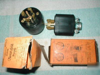 New hubbell 45115 twist-lock plug 3-phase 5 wire 