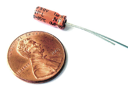 Non polar radial electrolytic capacitors 1UF 50V (25)