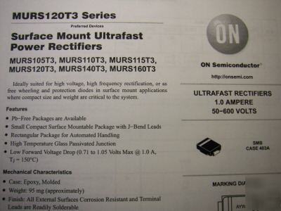 MURS120T3G diode power rectifier 200V 1A 35NS
