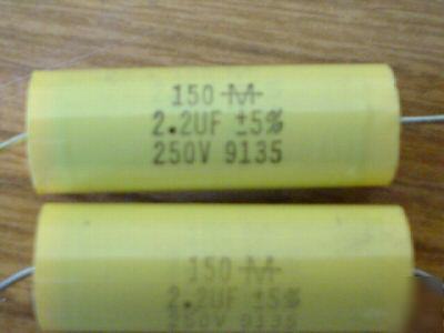 New 100PCS mallory 250V 2.2UF axial mylar capacitors 