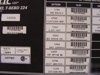 Acternattc t-berd 224 pcm com. analyzer 11 options