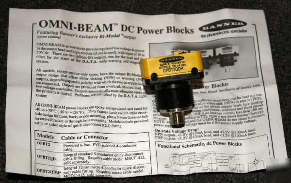 Banner omni-beam bi-modal power block 10-30VDC OPBT2QDH