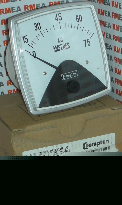Crompton ac amperes panel meter 0-75 016-02AA-lspb-C6 