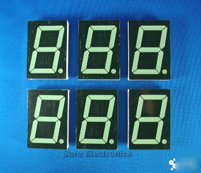 6 pcs 7-segment red led display 2.3