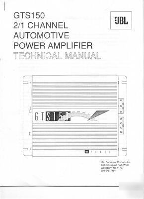 Jbl GTS300 power amplifier technical service manual pdf