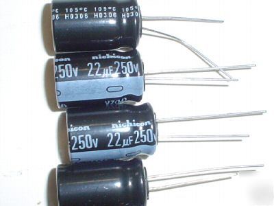 New 100PCS 250V 22UF nichicon hi temp radial capacitors 