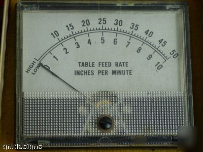 New 2 weston milliammeter table & head feed rate meters