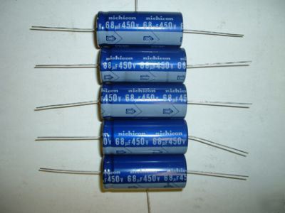 New 25PCS nichicon 450V 68UF axial capacitors 
