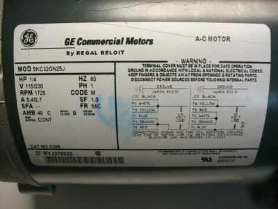 New ge commercial motor C366 5KC32GN25J regal beloit single phase motor with capacitor wiring diagram 