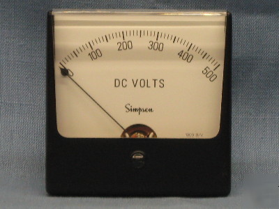 Simpson 0-500 dc volt meter 09840 1327 55F1558