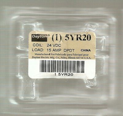 Dayton 5YR20 24VDC 8PIN dpdt relay & socket 2A582 