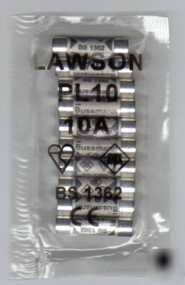 New 10 x 10AMP plug fuses 25MM BS1362 , many fuses