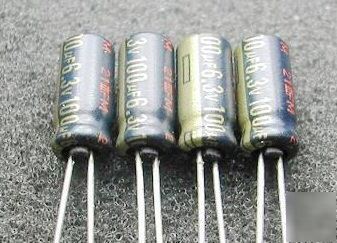 10 x matsushita electric fc 100UF 6.3V nos 