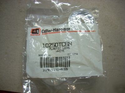 Cutler-hammer plastic white lens p/n 10250TC6N