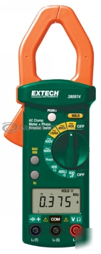 Extech 380974 clamp-on phase rotation indicator 1000A