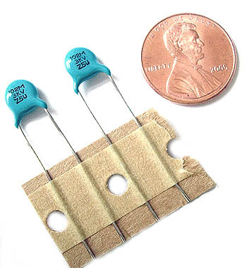 High voltage ceramic disc capacitor ~ .001UF 3000V (25