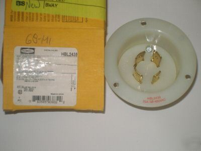 New hubbell HBL2435 L16-20P 20A 480V flanged inlet