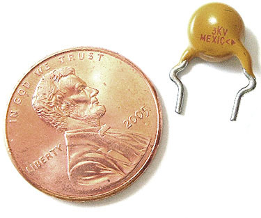 High voltage ceramic disc capacitor ~ 390PF 3000V (25)