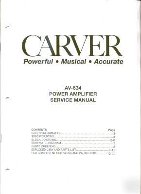 Carver av-634 AV634 service manual original manual