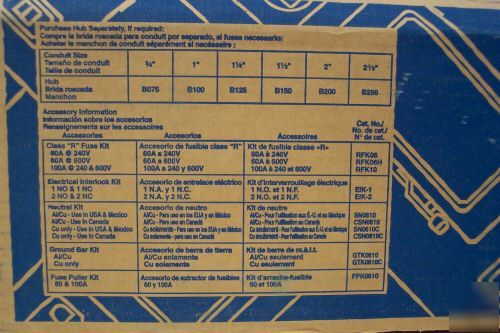 Square d 100 amp safety disconnect switch HU363 
