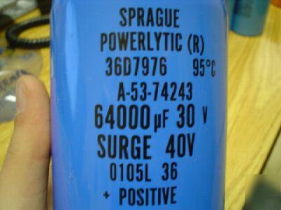 2PCS sprague 30V 64000UF 105C computer grade capacitors