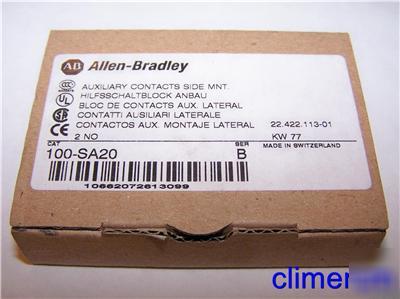 3 allen bradley 100-SA20 100SA20 auxiliary contact 