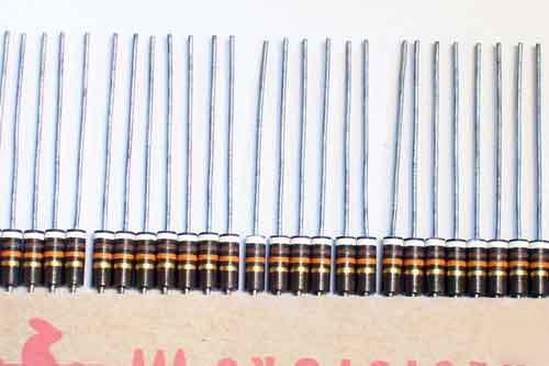 50) 91K ohm 1/2W carbon composition resistors 5%