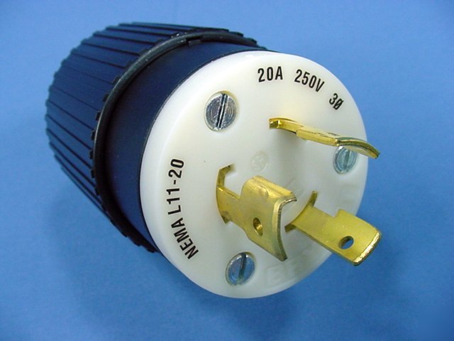 Hubbell bryant L11-20 locking plug 20A 250V 3PH 71120NP