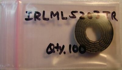 Irf p-channel sot-23 mosfet -10V/-3A,IRLML5203TR,100PCS