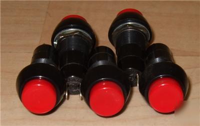 Miniature red/black soft touch pushbutton switch 3A/250