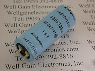 Rubycon strobe photo flash capacitor 330UF 330V nos